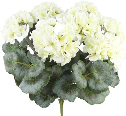 CITYES Artificial Geranium Bushes for Garden Decor