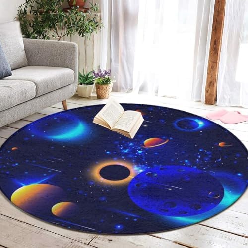 Cosmic Universe Round Area Rug 60inch Non-Slip Floor Mat
