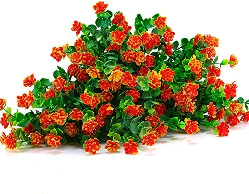 TEMCHY Artificial Boxwood Shrubs Orange Red