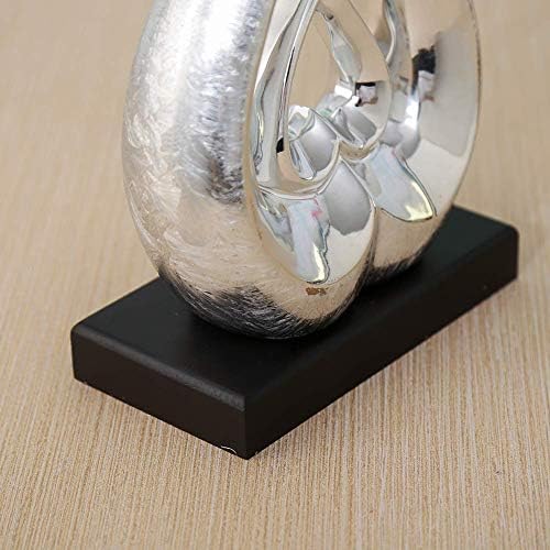 Silver Ceramic Heart Statue Home Decor Sculpture
