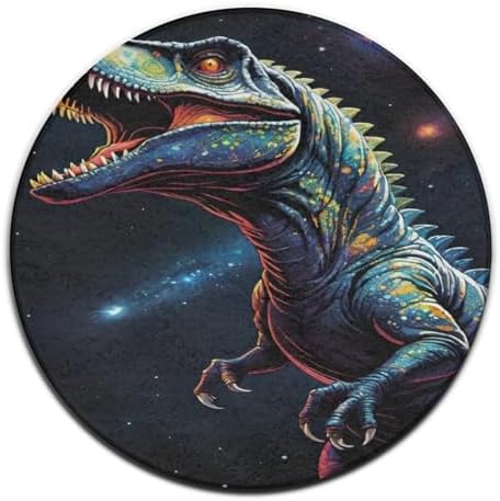 Modern Soft Area Rug T-Rex Sparkles in Space Mat