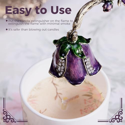 TEENGSE Flower Candle Snuffer Retro Purple Flame Extinguisher