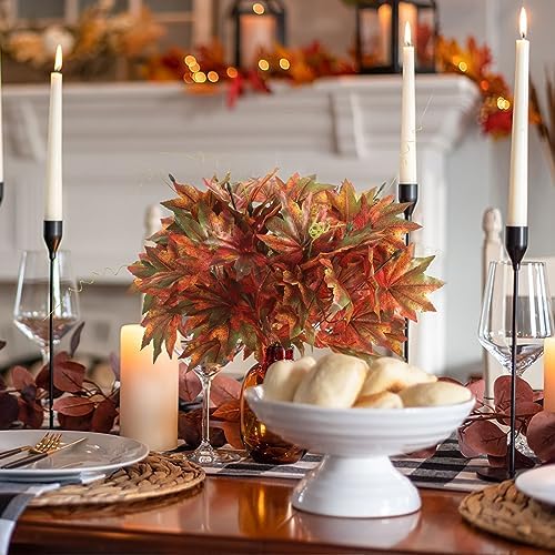 NT NIETING 2PCS Artificial Maple Bushes for Fall Decor