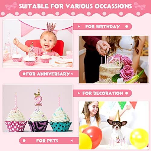 Roowest 11 Pcs Birthday Candle Girl Pink Mouse Decorations