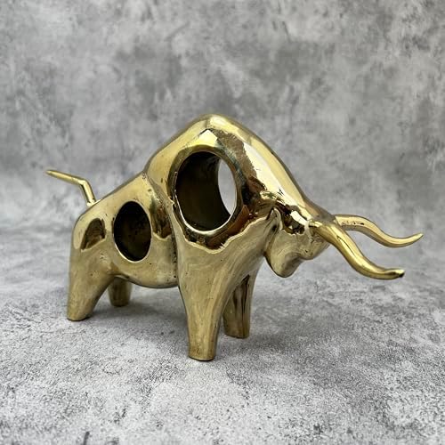 Brass Gold Polished Abstract Bull Sculpture