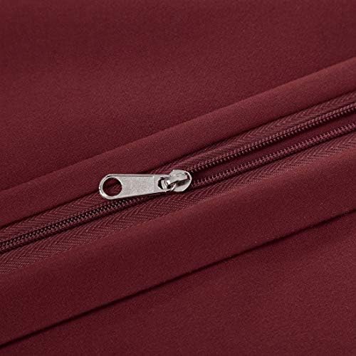 PiccoCasa Body Pillow Covers 20x48 Burgundy Zipper 2 Pack