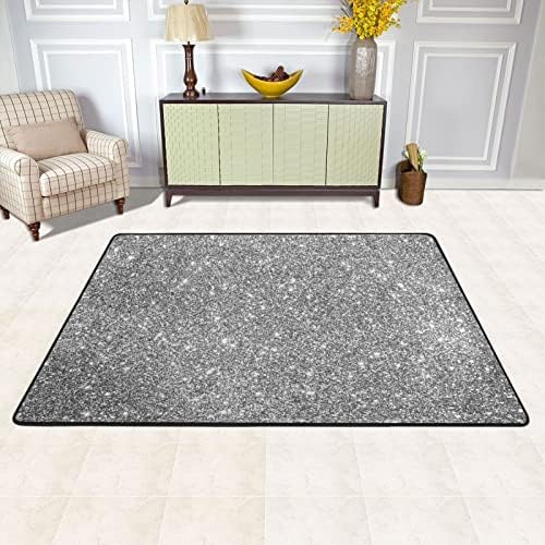 VIGTRO Silvery Glittering Non-Slip Area Rug 36x24 1