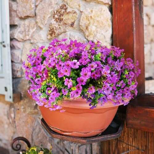16 Bundles UV Resistant Artificial Flowers for Indoor and Outdoor
