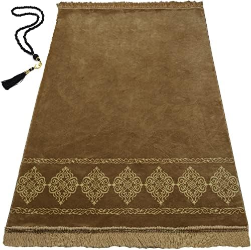 Modefa Turkish Islamic Prayer Rug - Grand Plush Gold