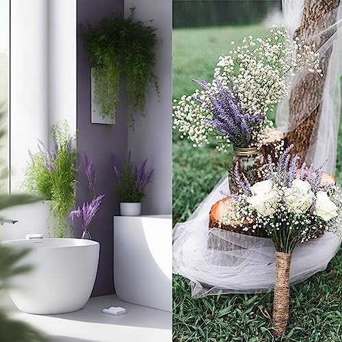 Muzlee Artificial Lavender Flowers 9 Bundles for Decor
