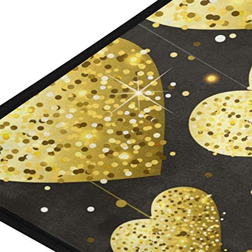 Qilmy Yellow Light Heart Rug Non-Slip 39x20 Inch