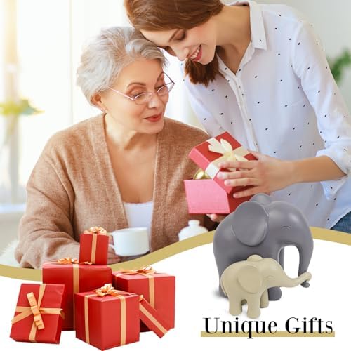 FewSkoy Mom and Baby Elephant Statues Home Decor