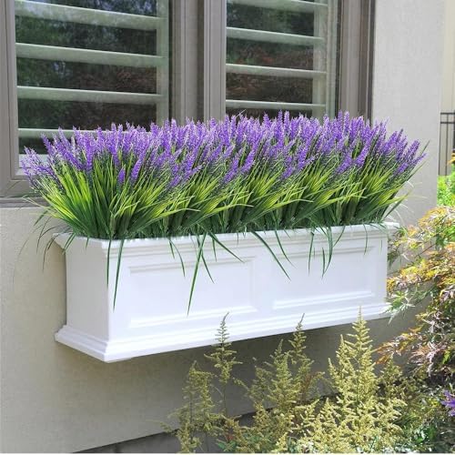 14 Pcs Artificial Lavender Flowers for Outdoor Decor