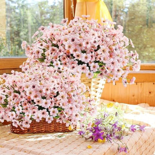 Uieke 72 Bundle Artificial Flowers Set Pink 1