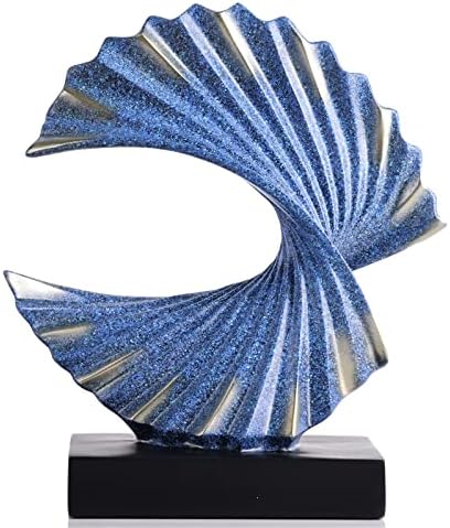 GAOSHENG Blue Gold Wave Sculpture Modern Home Decor Statue