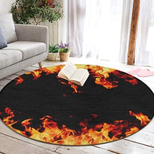 Modern Soft 60inch Circle Rug Anti Slip Fire Mat for Home