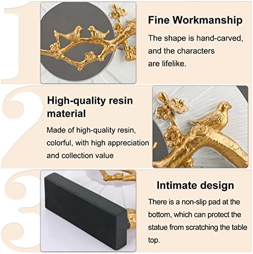 DOVDOV Gold Bird Statue Decor for Home and Office