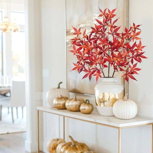 3Pcs Artificial Maple Leaf Branches for Fall Decor