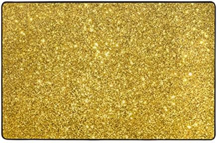 JZDACH Gold Glitter Area Rug 60x39 Queen Size
