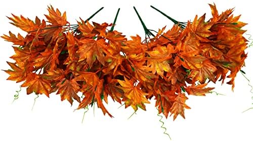Tepaler 4PCS Artificial Maple Leaf Shrubs for Home Decor
