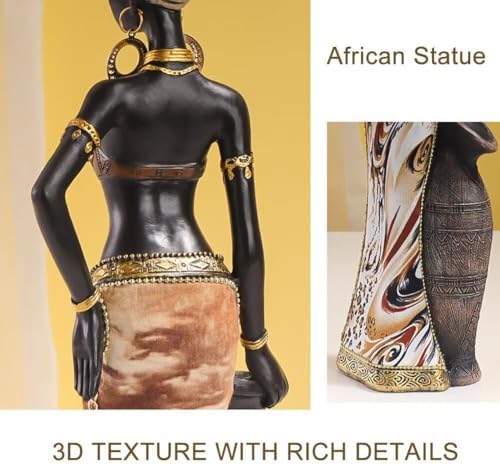 African Woman Statue Resin Lifelike Home Decor