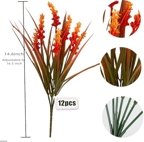 Toprooms 12 Bundle Artificial Grass with Flowers