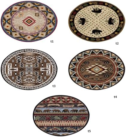 Ozeau Round Carpet Retro Ethnic Floor Mat