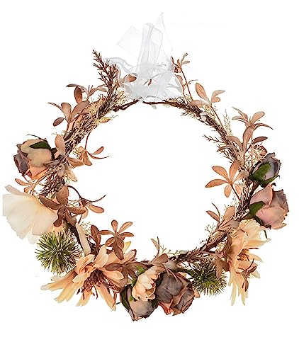 DDazzling Artificial Flower Crown Wedding Headpiece