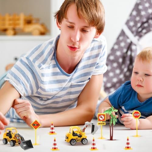BBTO 14 Pcs Construction Party Cake Toppers Set