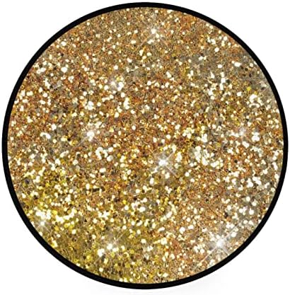 Sparkle Glitter Gold Round Area Rug 3ft