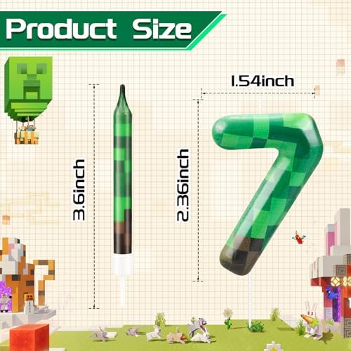 13 Pcs Dynamite Themed Birthday Candles with Number 7 Topper
