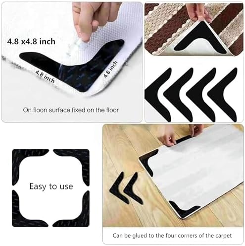 USHIRUG Black Gold Monstera Area Rug 2x6ft