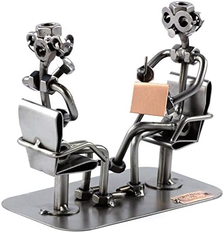 Psychiatrist Sculpture Nuts Bolts Handmade Ornaments Made in Germany Metal Figurine