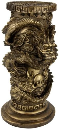 Red Lantern 25 Inch Dragon Statue Pedestal