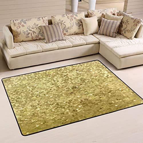 VIGTRO Bling Gold Sequins Non-Slip Area Rug 36x24