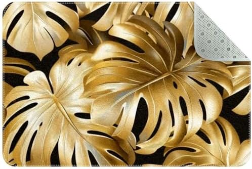 Tropical Palm Pattern Area Rug with Non-Slip Backing