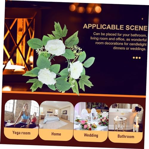 ABOOFAN Artificial Flower Candle Ring Wreath for Weddings