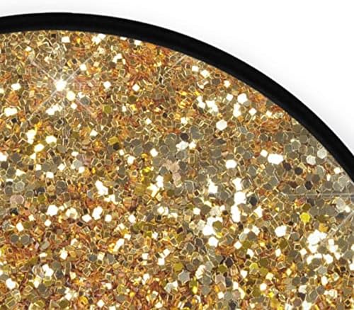 Sparkle Glitter Gold Round Area Rug 3ft