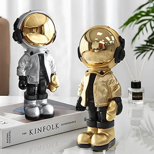 Dosker Silver Astronaut Statue Spaceman Figurine
