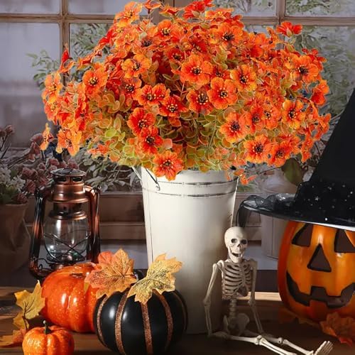 8pcs Fall Flowers Artificial Outdoor Decor Set