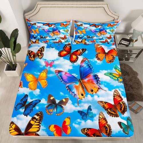 Butterfly Bed Sheet Set Dreamy Garden 3D Print