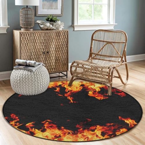 Modern Soft 60inch Circle Rug Anti Slip Fire Mat for Home