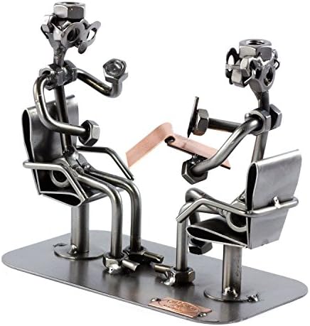 Psychiatrist Sculpture Nuts Bolts Handmade Ornaments Made in Germany Metal Figurine
