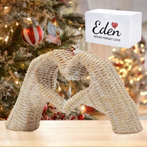 Heart Hands Sculpture Rattan Decor for Home