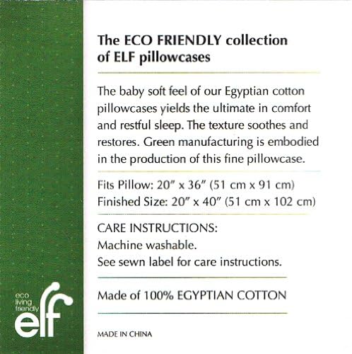 Eco Living Friendly Egyptian Cotton Pillowcases 600 Thread Count King 2 Pack