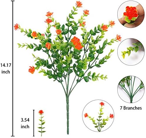 DRT DERUITAI Artificial Flowers Outdoor Orange Red