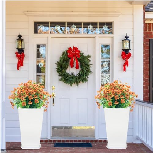 20 Bundles Artificial Orange Red Outdoor Flowers