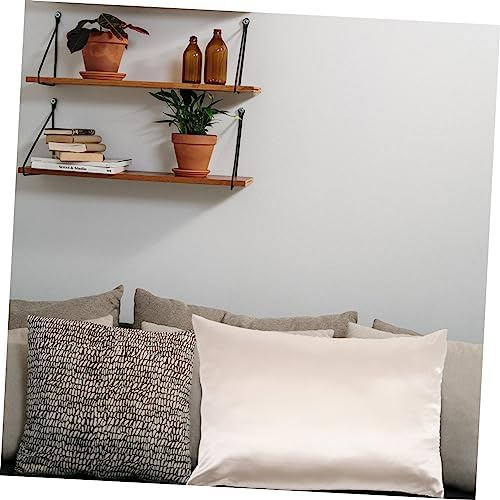 DECHOUS 2pcs Square Pillowcases with Zipper in Beige Silk