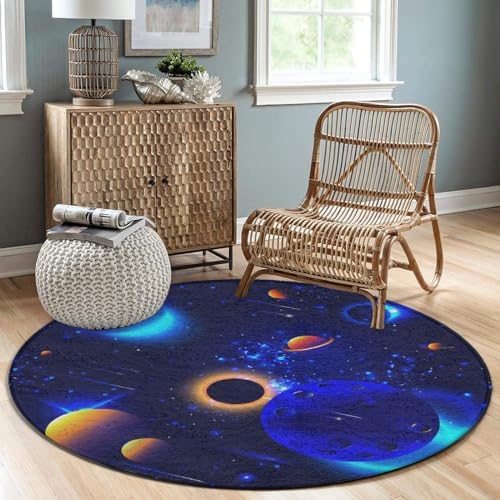 Cosmic Universe Round Area Rug 60inch Non-Slip Floor Mat