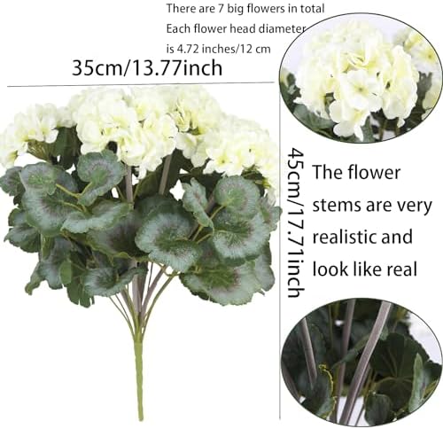 CITYES Artificial Geranium Bushes for Garden Decor